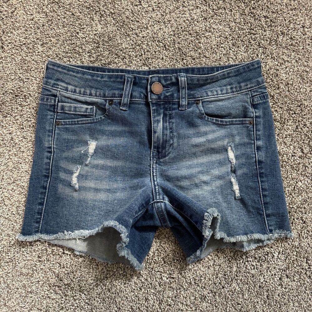 O’Neill Denim Jean Shorts Raw Hems Distressed Stretch Size 27 / 4